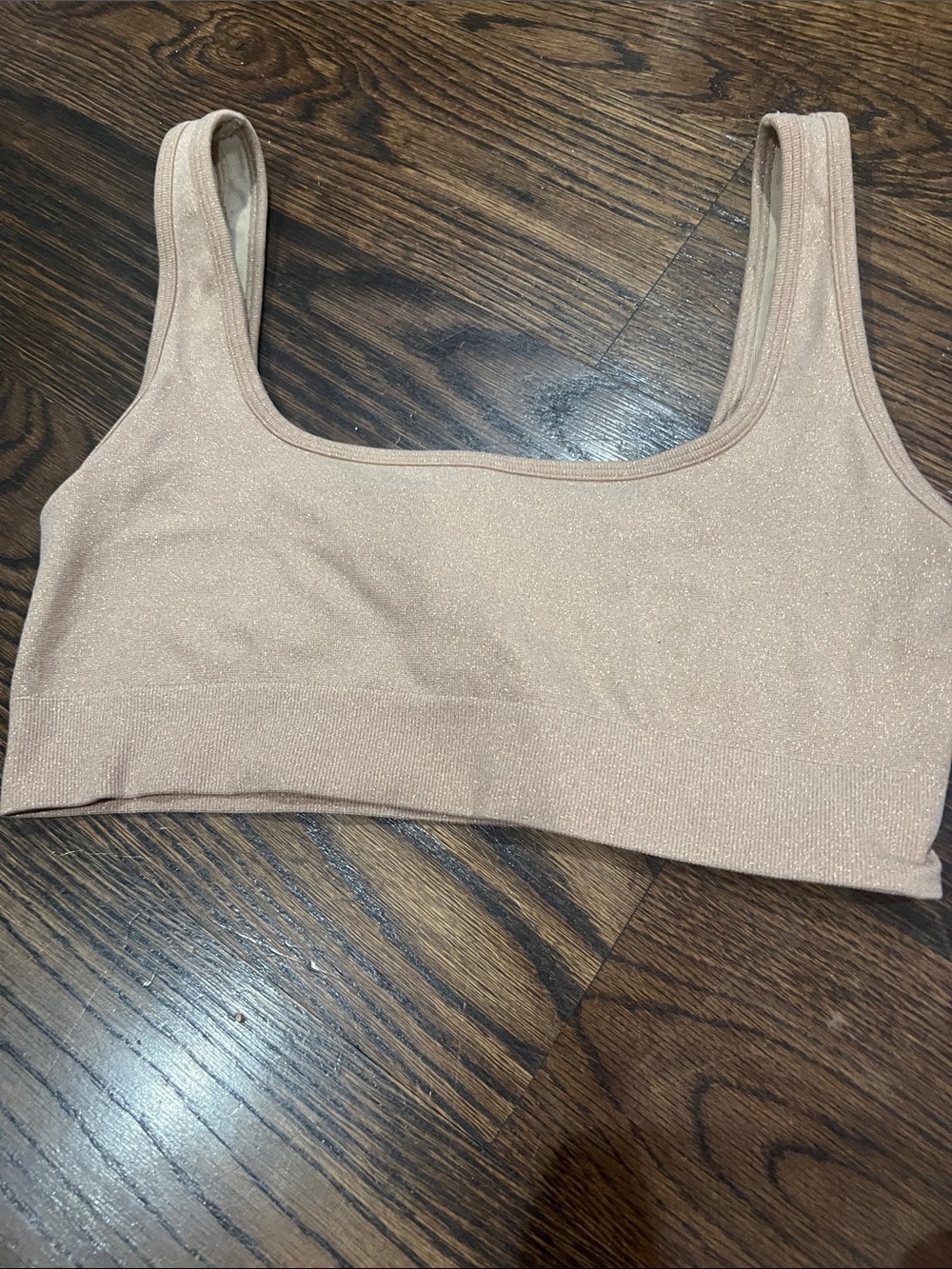 SKIMS Shimmer Square Neck Bodysuit Top - Light Nude